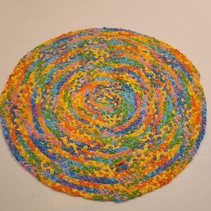 Handmade Multicolor Braided 28" Round Rug